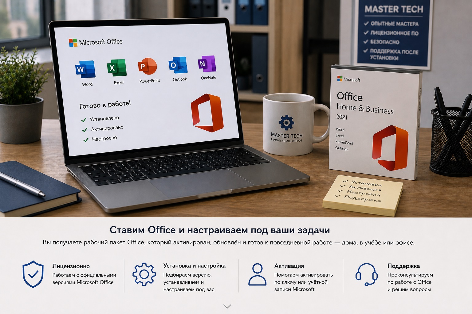 Установка Microsoft Office на ПК и ноутбуки в Москве и МО