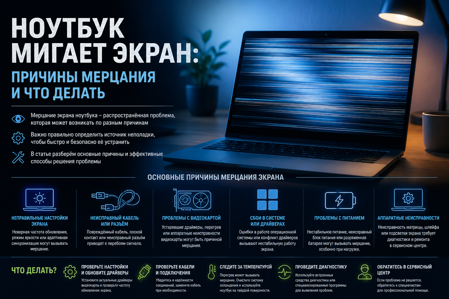 Ноутбук мигает экран: причины мерцания и что делать
