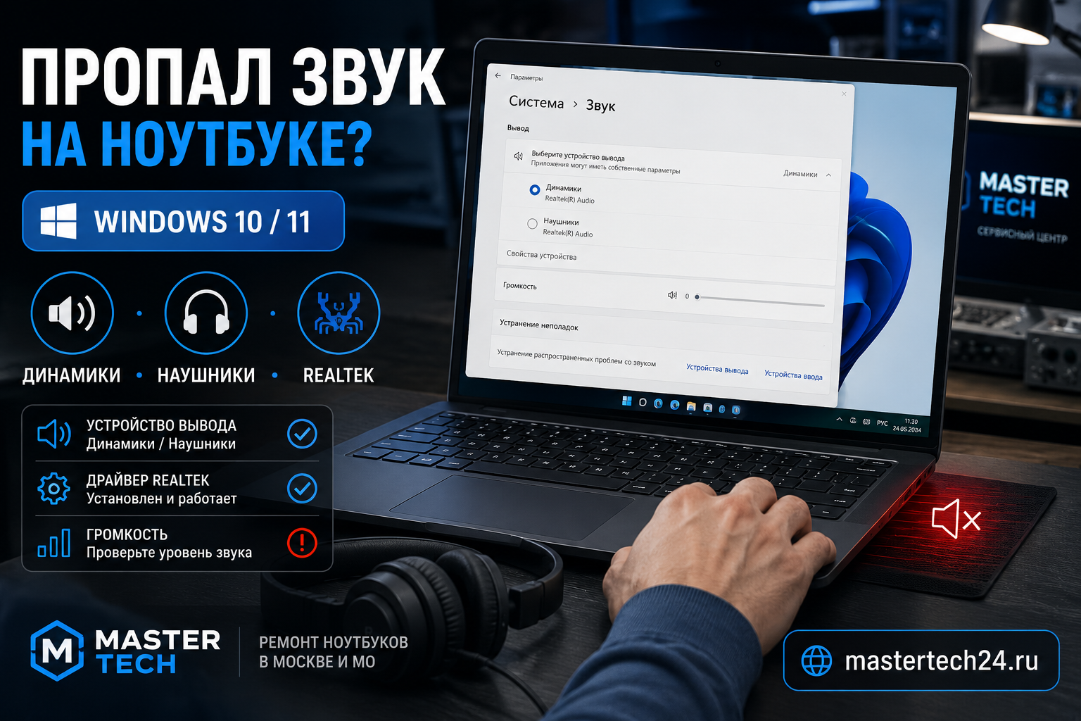 Нет звука на ноутбуке: что проверить и как вернуть звук